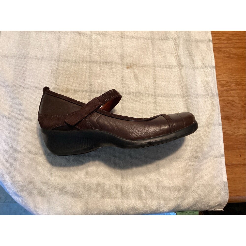 prlvo by clarks women’s Mary Jane’s sz 8 brown 76010 comfort leather/suede - Picture 2 of 10